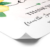 Kaarten Tekenen Citroenen Roze Bruiloft Trouwrecep Poster (Hoek)