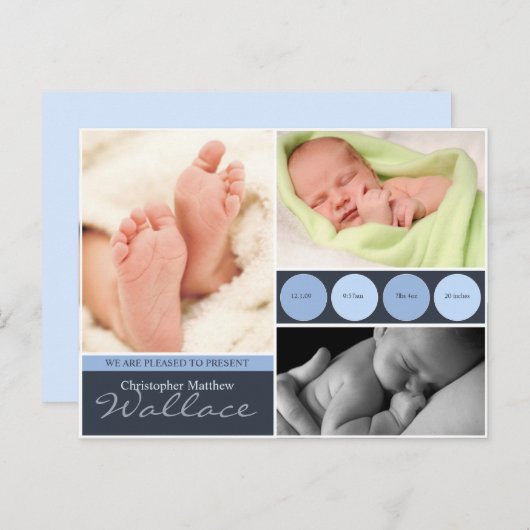 Kaarten ter bekendmaking van de geboorte (Voorkant / Achterkant)