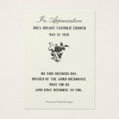 Kaarten ter herinnering aan de Moederdag van Virgi Visitekaartje (Achterkant)