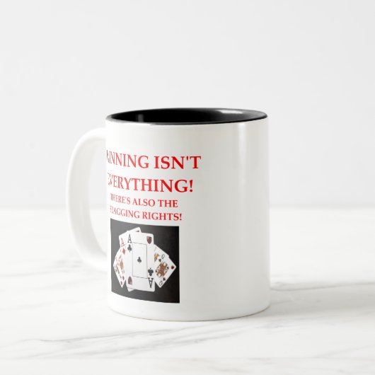 kaarten tweekleurige koffiemok (Voorkant links)