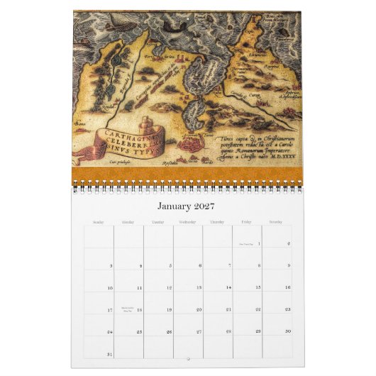 Kaarten van Abraham Ortelius 2012 Kalender (Jan 2027)