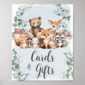 Kaarten van Baby shower van bosland Poster (Voorkant)