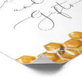 Kaarten van Baby shower van de bijen Greenery en g Poster (Hoek)