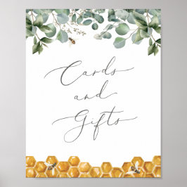 Kaarten van Baby shower van de bijen Greenery en g Poster