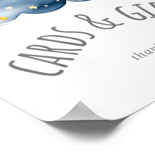 Kaarten van Baby showers van maan en sterren en ca Poster (Hoek)