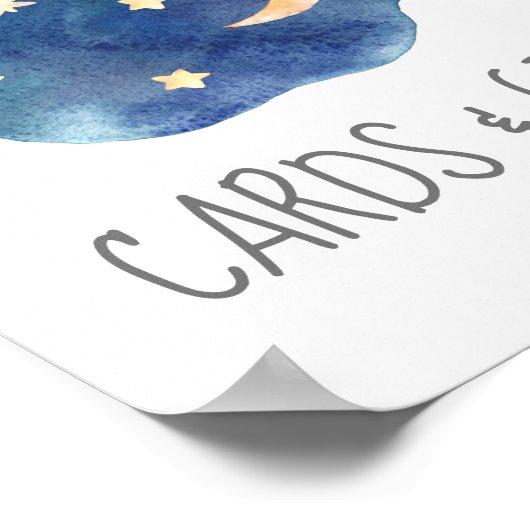 Kaarten van Baby showers van maan en sterren en ca Poster (Hoek)