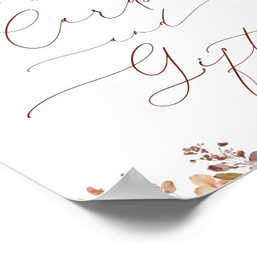 Kaarten van Baby showers van tuinbloemen en touwsc Poster (Hoek)