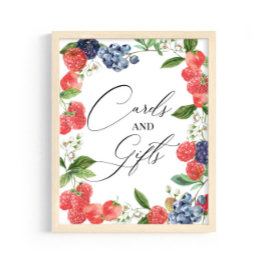 Kaarten van Berry Sweet Waterverf Baby shower Poster