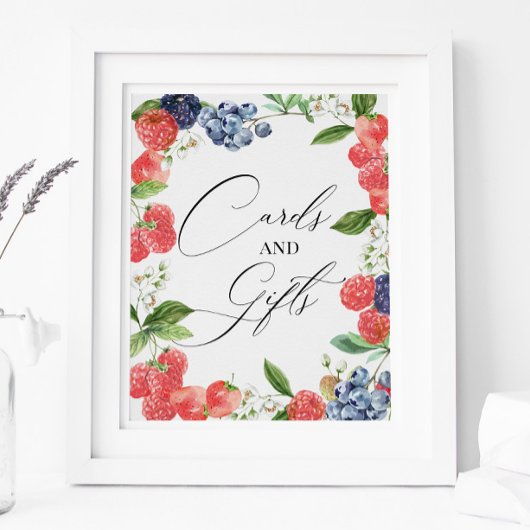 Kaarten van Berry Sweet Waterverf Baby shower Poster