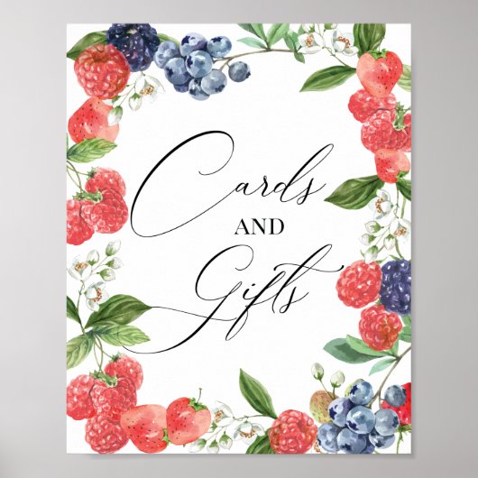 Kaarten van Berry Sweet Waterverf Baby shower Poster (Voorkant)