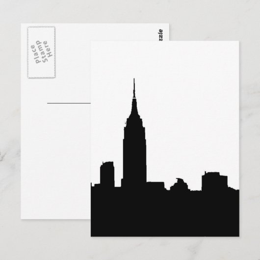Kaarten van Black & White New York Silhouette Post (Voorkant / Achterkant)