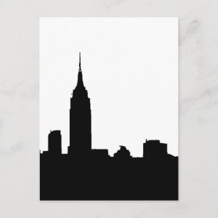 Kaarten van Black & White New York Silhouette Post