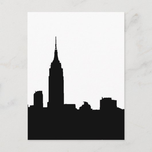 Kaarten van Black & White New York Silhouette Post (Voorkant)