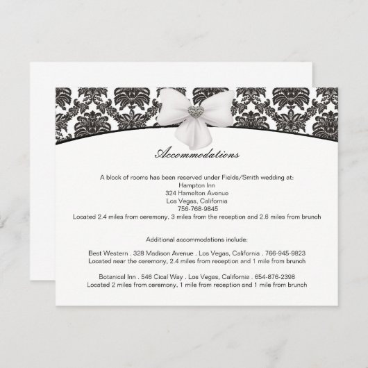 Kaarten van Damask Elegance Wedding Enclosure (Voorkant / Achterkant)