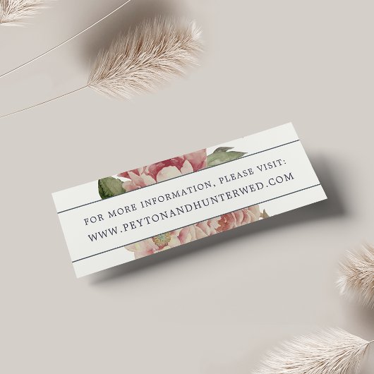 Kaarten van de Blush Roos Wedding Website | Mini Mini Visitekaartjes