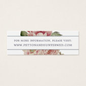 Kaarten van de Blush Roos Wedding Website | Mini Visitekaartjes (Voorkant)