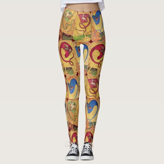 Kaarten van de Duitse rechtbank - vlaggen/honden,  Leggings (Voorkant)