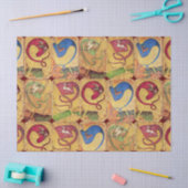 Kaarten van de Duitse rechtbank - vlaggen/honden,  Tissuepapier (Craft)