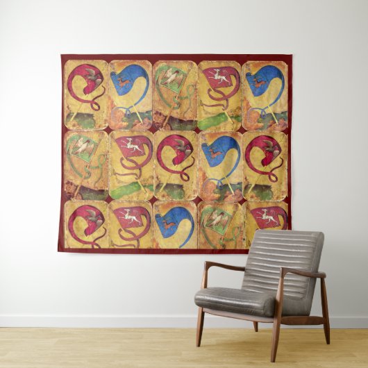 Kaarten van de Duitse rechtbank - vlaggen/honden, Wandkleed (In Situ (horizontaal))