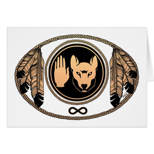 Kaarten van de eerste Naties Metis Wolf Native Art (Voorkant Horizontaal)