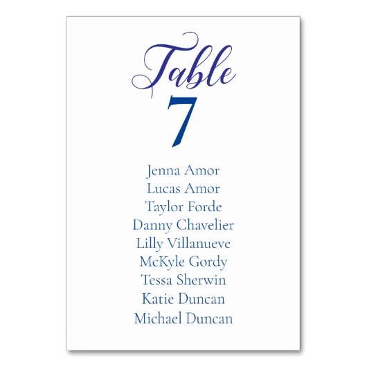 Kaarten van de Elegant Blue Wedding Seating Chart (Voorkant)