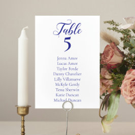Kaarten van de Elegant Blue Wedding Seating Chart