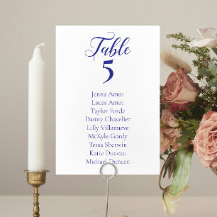 Kaarten van de Elegant Blue Wedding Seating Chart