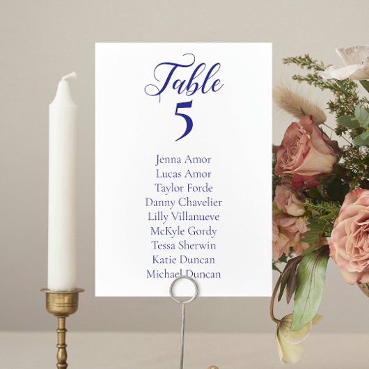 Kaarten van de Elegant Blue Wedding Seating Chart