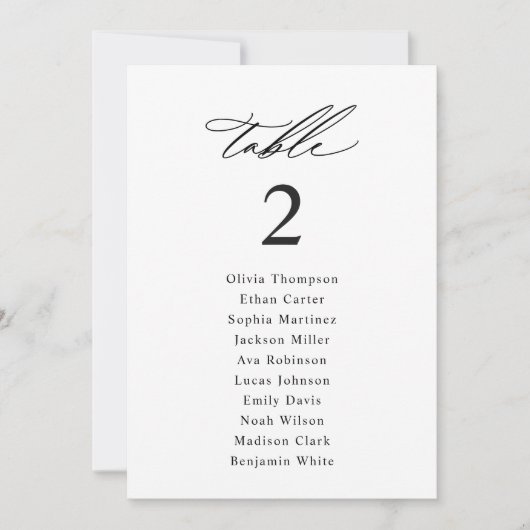 Kaarten van de Elegant Wedding Seating Chart (Voorkant)