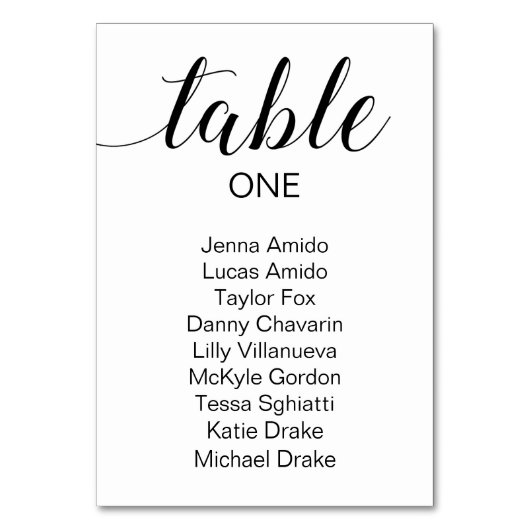 Kaarten van de Elegant Wedding Seating Chart (Voorkant)