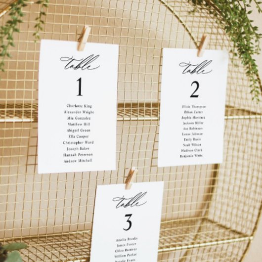 Kaarten van de Elegant Wedding Seating Chart