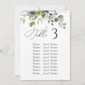 Kaarten van de Eucalyptus Wedding Table (Achterkant)