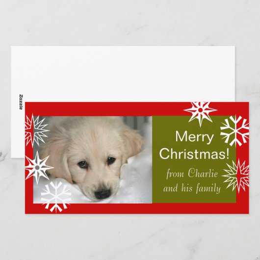 Kaarten van de Foto van Kerstmis van de Hond van (Voorkant / Achterkant)