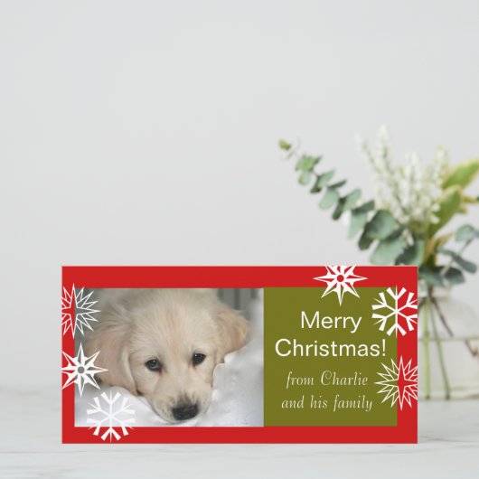 Kaarten van de Foto van Kerstmis van de Hond van (Staand voorkant)