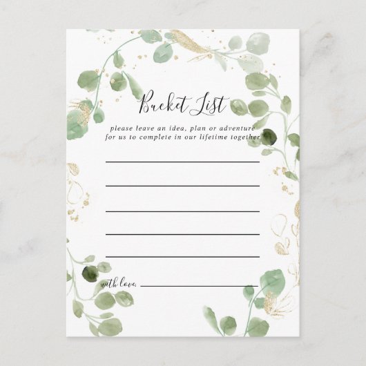 Kaarten van de gouden Confetti Eucalyptus Foliage  (Voorkant)