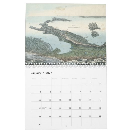  kaarten van de Italiaanse agenda Kalender (Jan 2027)