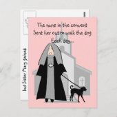 Kaarten van de katholieke non Funny "Walking the D (Voorkant / Achterkant)