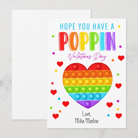 Kaarten van de klasse pop-IT-Valentijnsdag (Voorkant / Achterkant)