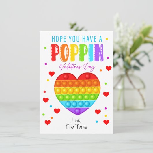 Kaarten van de klasse pop-IT-Valentijnsdag (Staand voorkant)