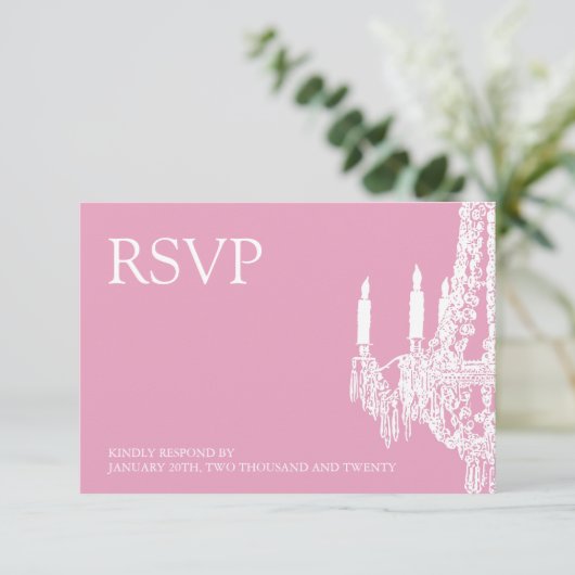 Kaarten van de luzerne van Classy Pink RSVP (3,5 x Kaartje (Staand voorkant)