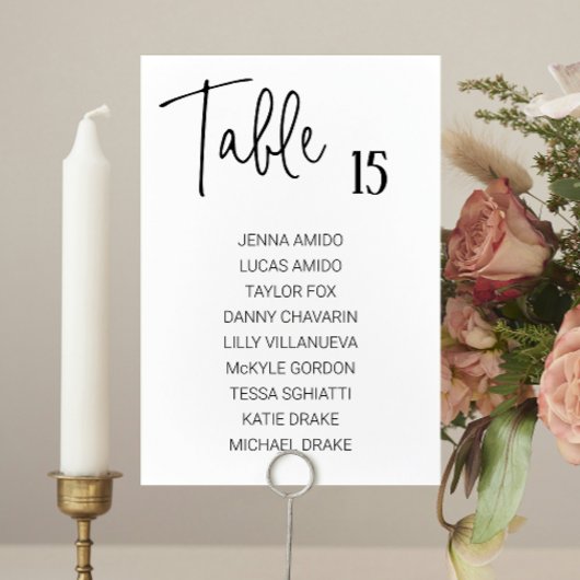 Kaarten van de moderne Black White Wedding Seating