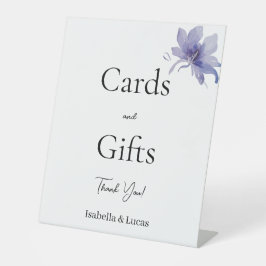 Kaarten van de Paarse Iris-Waterverf en cadeautjes Reclamebord Met Voetstuk