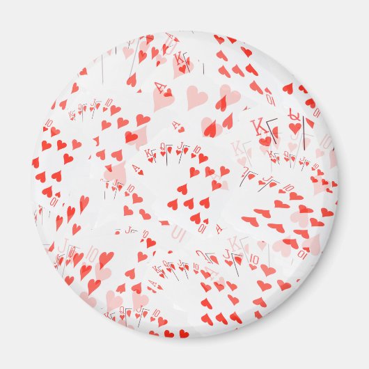 Kaarten van de poker harten recht Flush Pattern; Magneet (Voorkant)