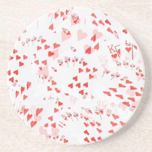 Kaarten van de poker harten recht Flush Pattern; Zandsteen Onderzetter (Voorkant)