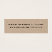 Kaarten van de Rustic Kraft Wedding Website | Mini Mini Visitekaartjes (Voorkant)