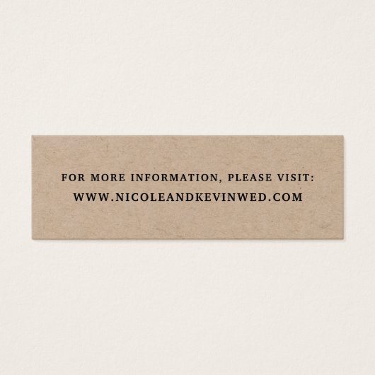 Kaarten van de Rustic Kraft Wedding Website | Mini Mini Visitekaartjes (Voorkant)