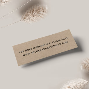 Kaarten van de Rustic Kraft Wedding Website   Mini Visitekaartjes