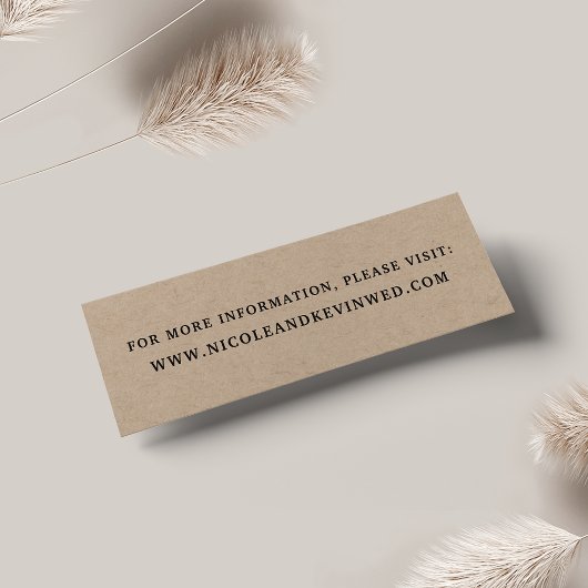 Kaarten van de Rustic Kraft Wedding Website | Mini Visitekaartjes