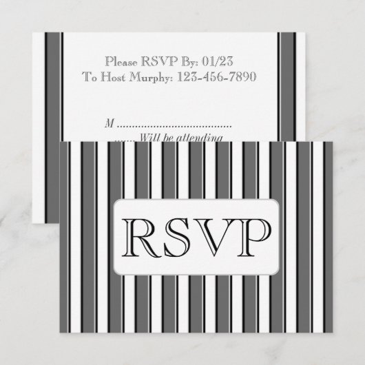 Kaarten van de Streep RSVP van de douane de Grijze (Voorkant / Achterkant)