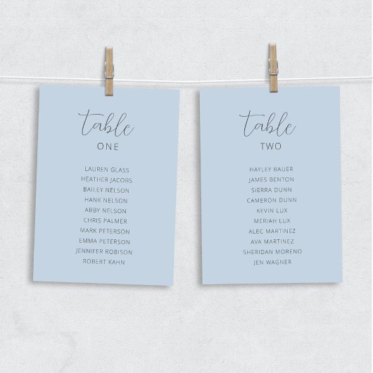 Kaarten van de Stusty Blue Wedding Table Seating C